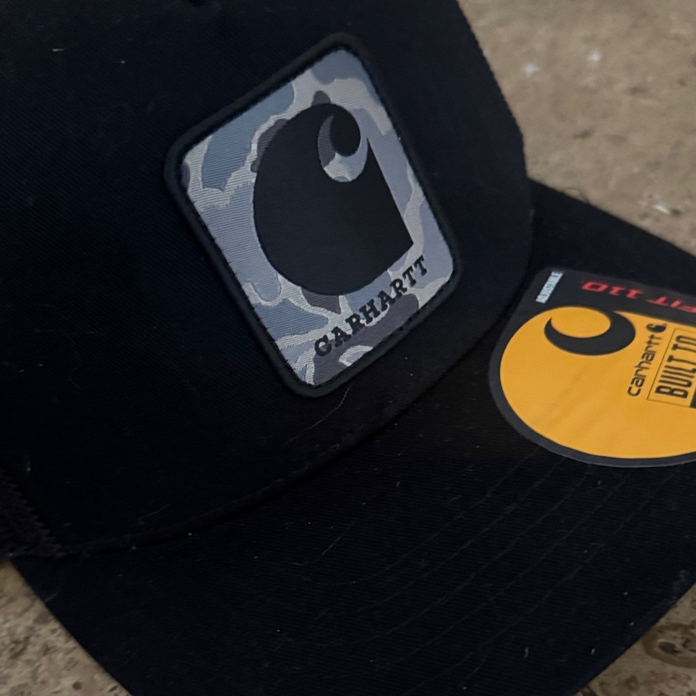 Carhartt Black Cap with Camo Logo